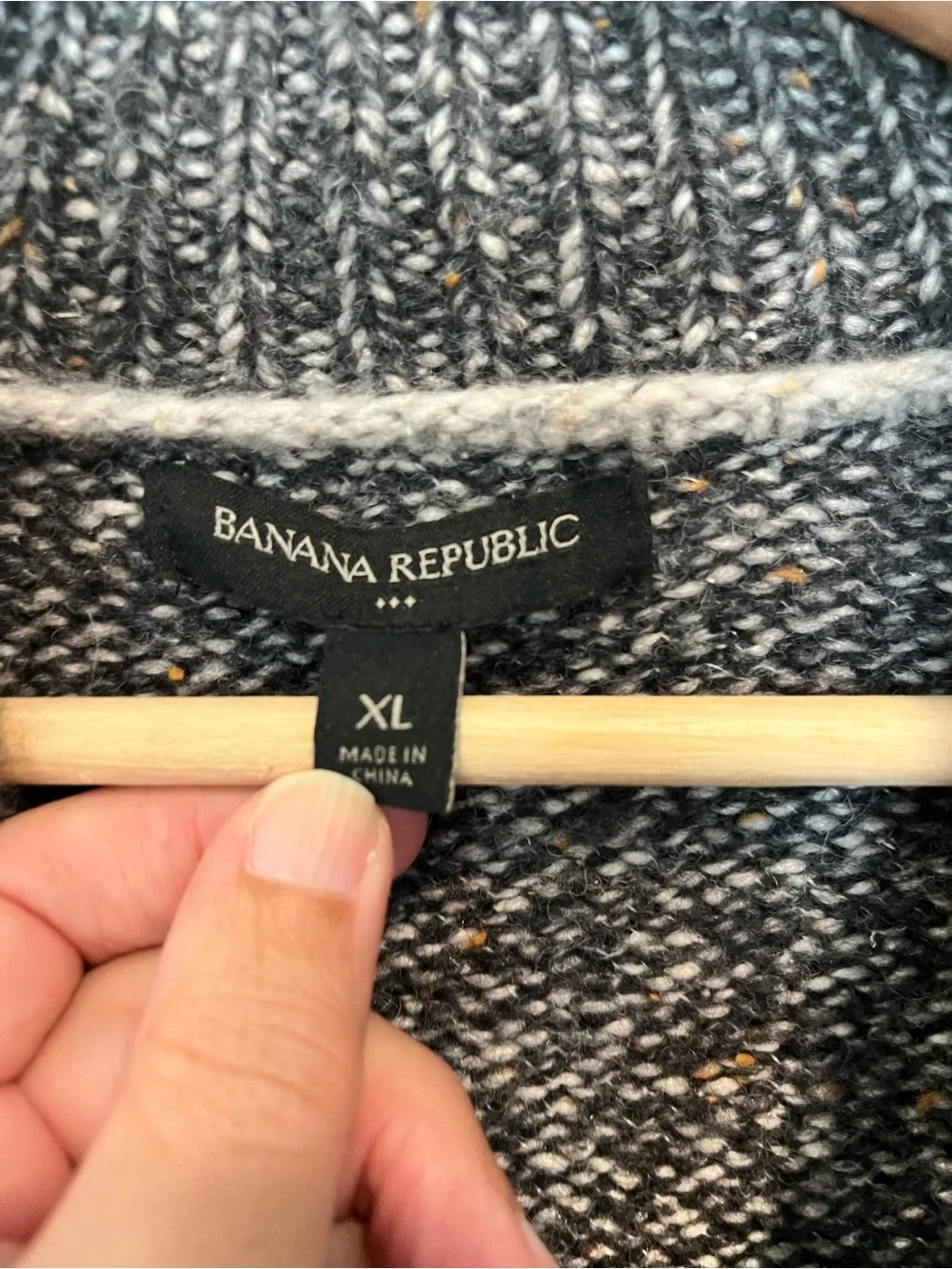 BR Tweed Pattern Shawl Wool Silk Blend Chunky Grandpa Prepping Cardigan Size XL